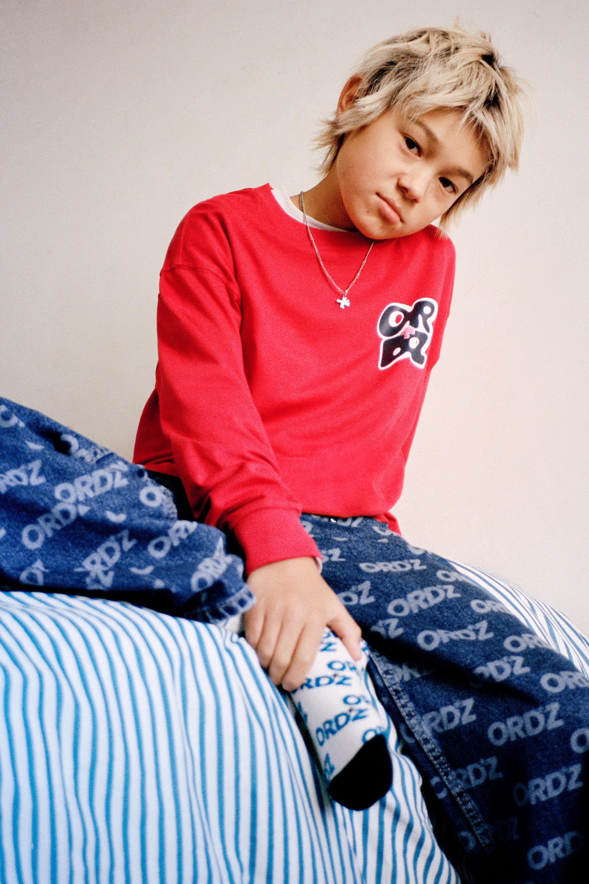 TEXT PRINT WIDE LEG JEANS